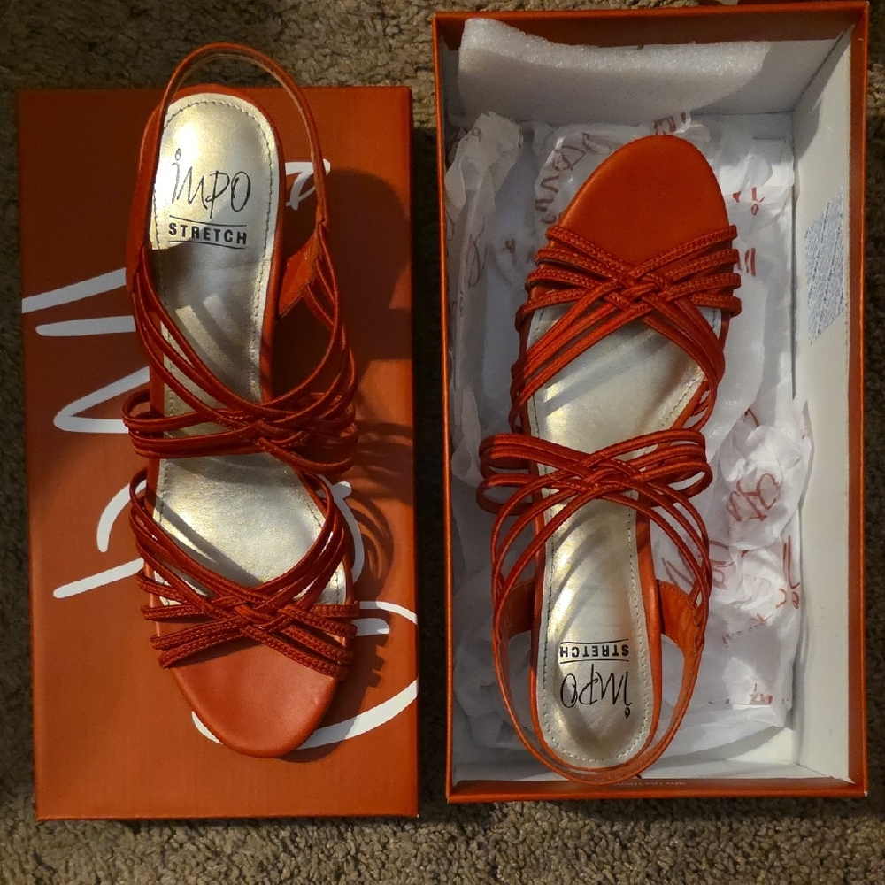 IMPO Red Strappy Slingback Sandals